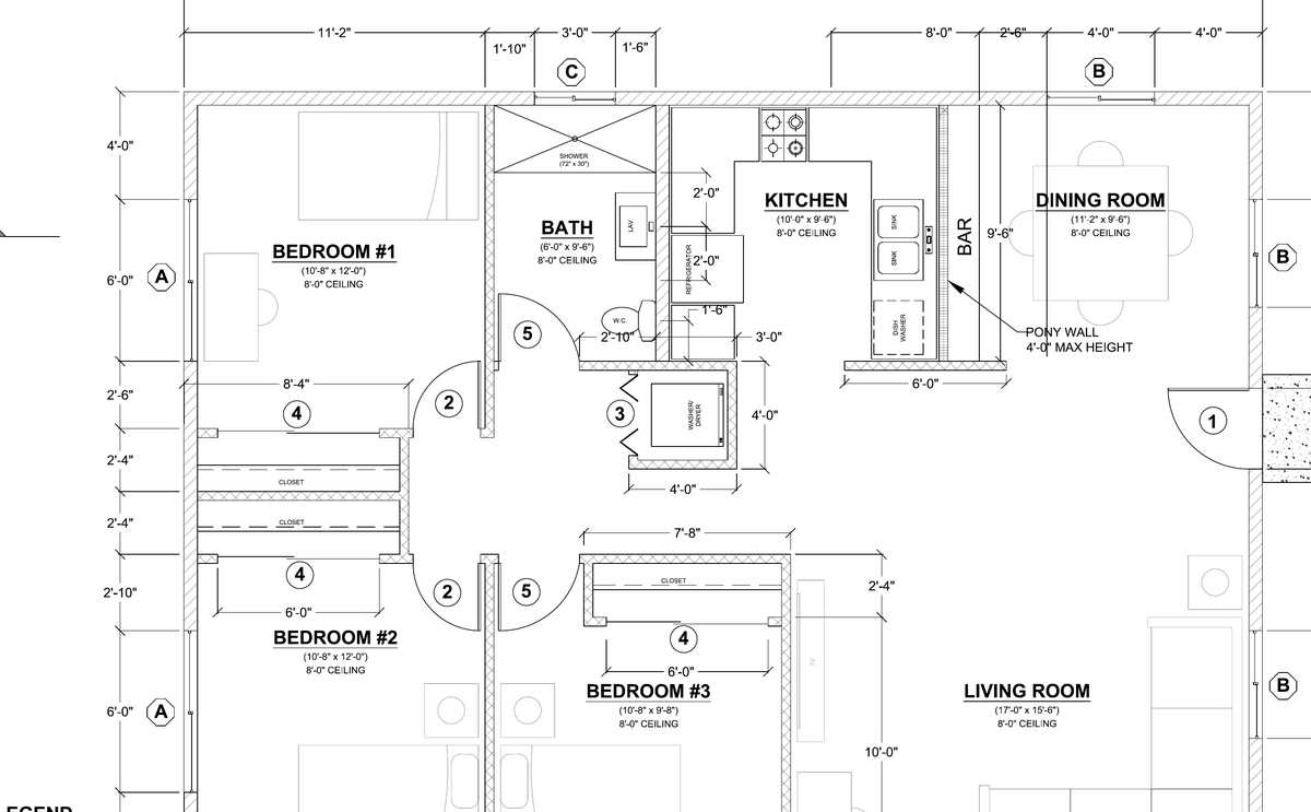 Floor plan sheet A1 from the San Diego County Standard ADU Plan A set